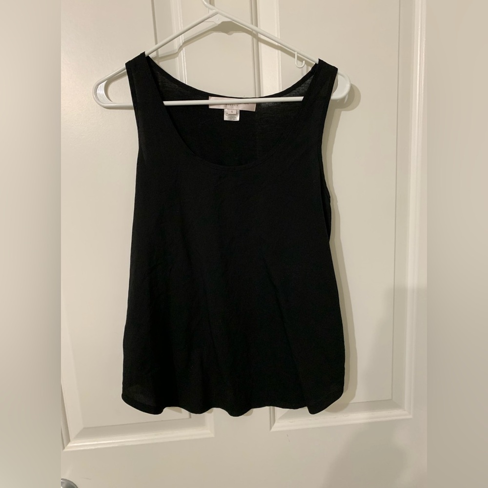 French Connection Women Black Loose Fit Tank Top Size Small